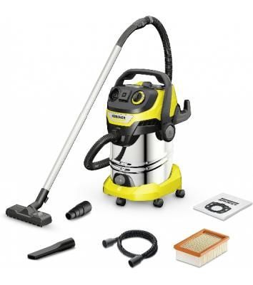 Строительный пылесос Karcher WD 6 P S V-30/6/22/T желтый, 1300 Вт, уборка сухая/сбор воды, пылесборник мешок/контейнер, 30 л