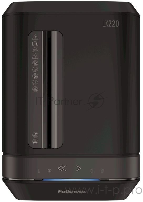 Шредер Fellowes PowerShred LX220 черный (секр.P-4)/перекрестный/20лист./30лтр./скрепки/скобы/пл.карты