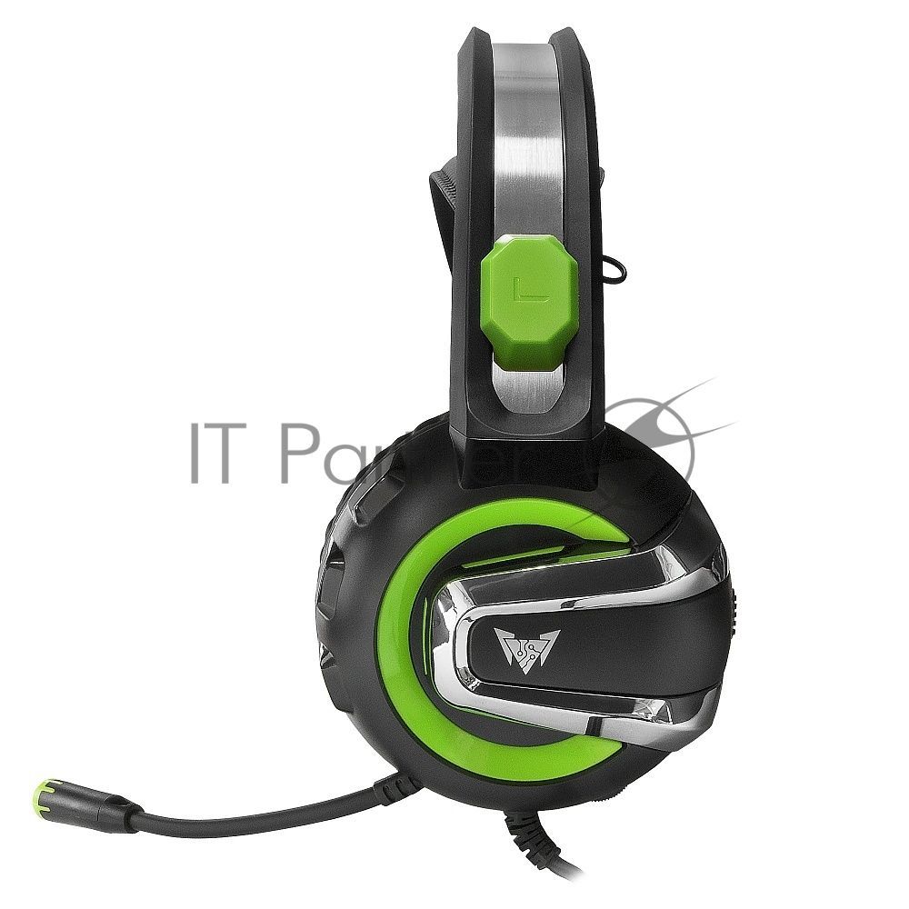 Гарнитура игровая Crown CMGH-3102 черный/зеленый