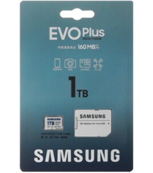 Флеш карта Samsung EVO Plus MicroSDXC MB-MC1T0SA/KR 1Tb A2 U3 V30 +SD Adapter