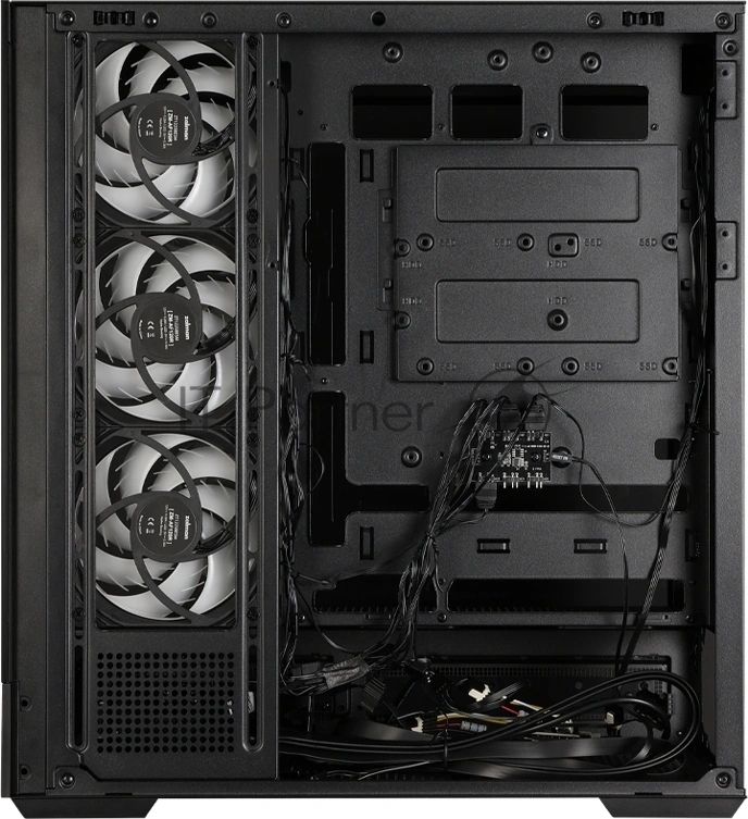 Компьютерный корпус ZALMAN P40 DS, ATX, черный, WINDOW, 9.1-inch LCD screen, 2xCombo(2.5” or 3.5”), 1x2.5”, 1xUSB TYPE-C, 2xUSB 3.0, SIDE 3x120мм ARGb, REAR 1x120мм ARGb