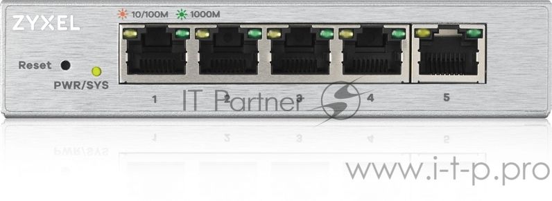 Коммутатор ZYXEL GS1200-5 Smart 5-port GbE Web Managed Switch, VLAN, IGMP, QoS, Link Aggregation