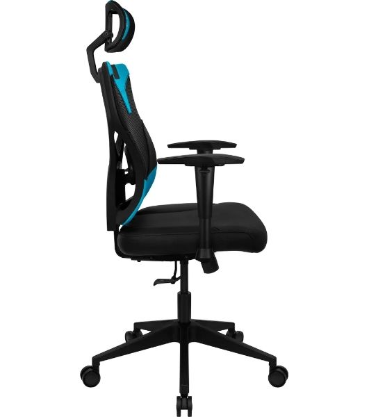 Кресло Aerocool GUARDIAN Ice Blue голубой, сетка, 150 кг, подголовник, регулируемые подлокотники, механизм качания, поясничная подушка