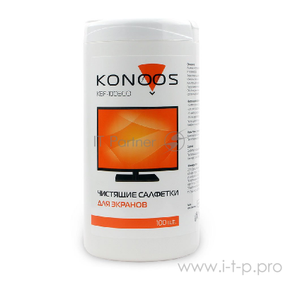 Салфетки для ЖК-экранов в банке KBF-100ECO, 100 шт.