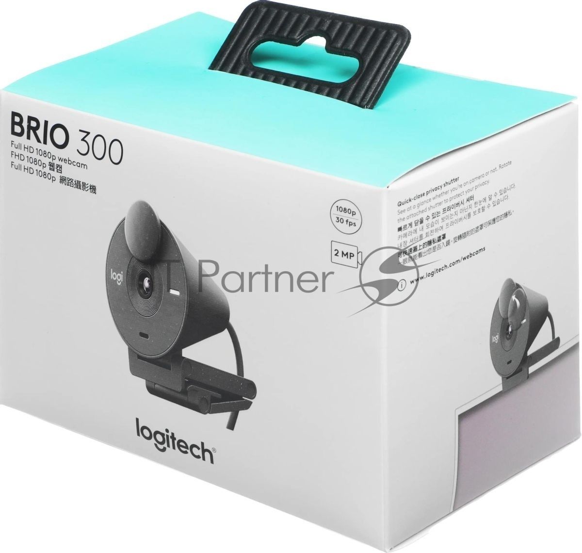 Веб-камера Logitech Brio 300 1920x1080, 30 кадр/с, USB Type-C, микрофон (шумоподавление), автоматическая фокусировка, автоосвещение, универсальное крепление