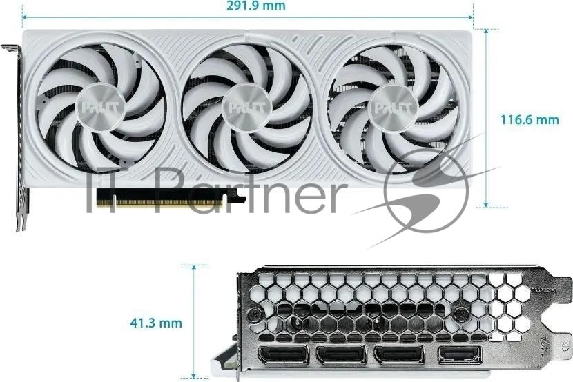 Видеокарта Palit GeForce RTX 5070 WHITE OC, 12 GB GDDR7, 192 bit, 3xDisplayPort, HDMI, GPU 2325 MHz