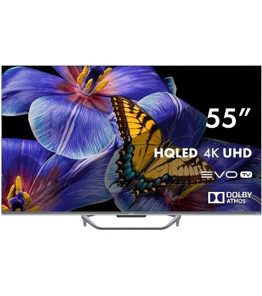 Телевизор Haier 55" DH1VMZD01RU серый QLED 4K UHD 60Hz Smart TV Android TV 2GB/16GB