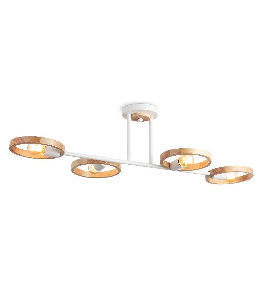 Светильник Ambrella light TR8247/4 WH/LWD белый/светлое дерево E27/4 max 40W 840*360*220