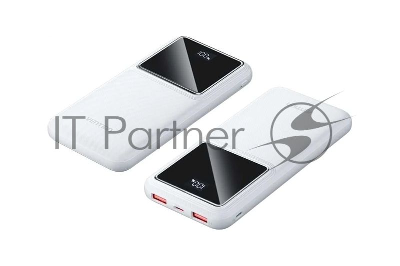 Портативный аккумулятор Vention 10000mAh(M/C-A/A)22.5W белый с LED Дисплеем