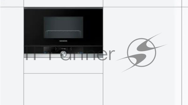 Микроволновая печь встраиваемая Siemens BE634LGS1M черный, 21 л, 900 Вт, переключатели - сенсорные/поворотный механизм