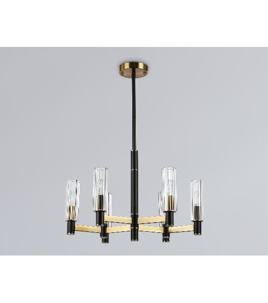 Люстра Ambrella light LH55511/6 BK/BS/CL черный/латунь/прозрачный E14*6 max 40W D570*760