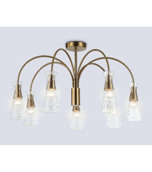 Люстра Ambrella light LH55703/7 BS/CL латунь/прозрачный E14*7 max 40W D745*460