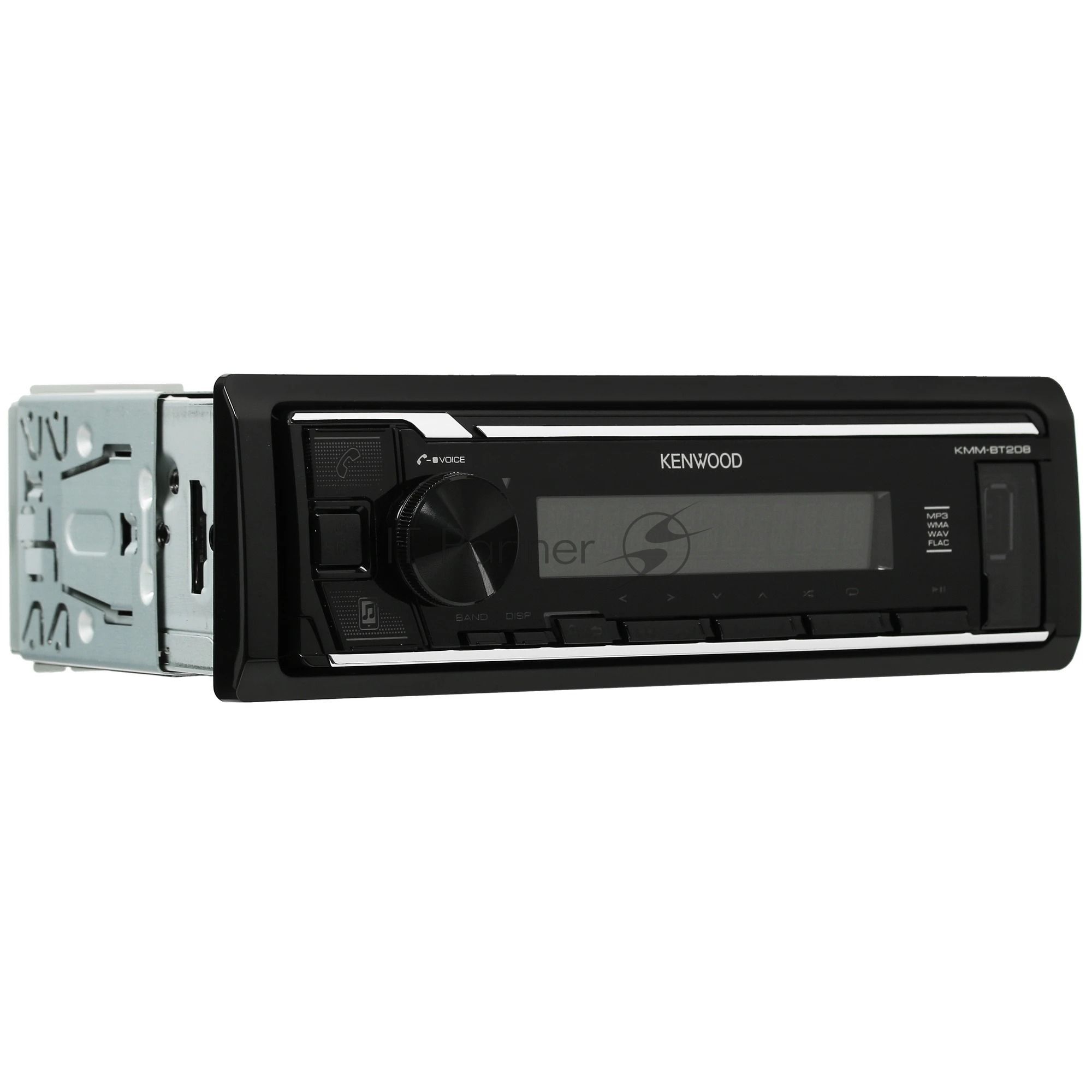 Автомагнитола Kenwood KMM-BT208, 1 DIN, Bluetooth, USB Type-A, AUX, съёмная панель