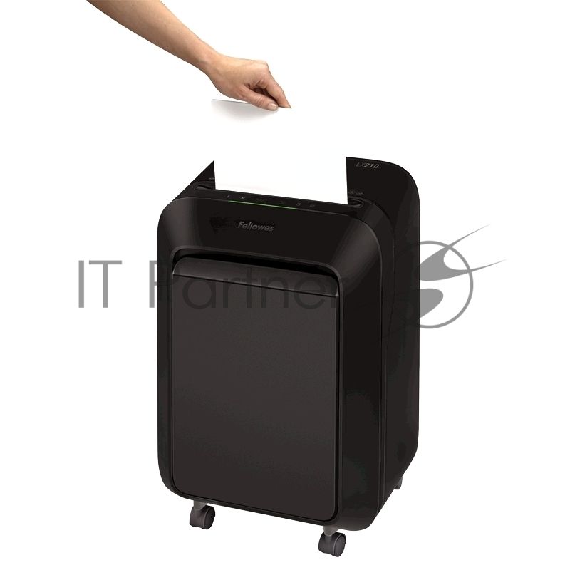 Шредер Fellowes PowerShred LX210 черный (секр.P-4) перекрестный 16лист. 23лтр. скрепки скобы пл.карты