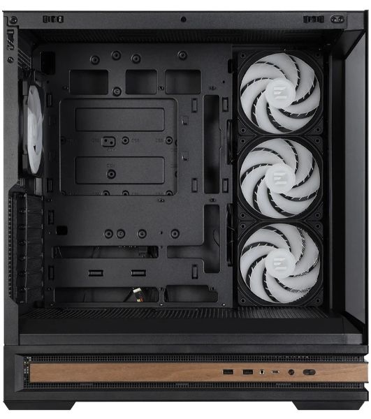 Компьютерный корпус ZALMAN P40 NAMU, ATX, черный, WINDOW, WOODEN ELEMENTS, 2xCombo(2.5” or 3.5”), 1xUSB TYPE-C, 2xUSB 3.0, SIDE 3x120мм ARGb, REAR 1x120мм ARGb