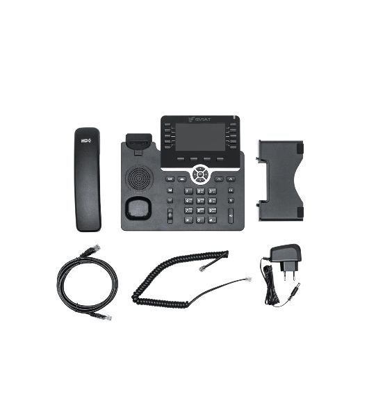 IP-телефон Flat-Phone B10: 20 SIP-аккаунтов, 2 порта 10/100/1000BASE-T (RJ-45), ЖК-дисплей, PoE, адаптер питания 220В, ТОРП