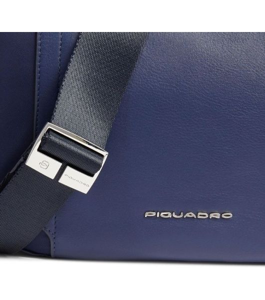 Сумка женская Piquadro Lyra BD6657W92T/BLU темно-синяя нейлон/натур.кожа