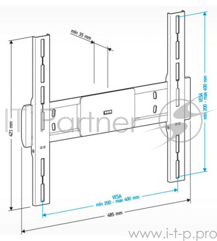 Кронштейн для телевизора Holder LCD-F4611 черный, 32"-65" макс. 40 кг, настенный, фиксированный