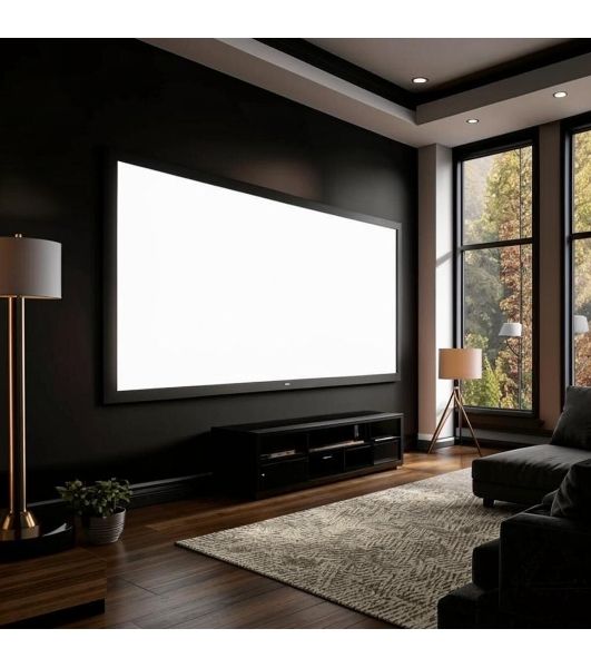 Экран для проектора S'OK SCFRV-266x150 120" 16:9 на бархатной раме, PS White, черная рама