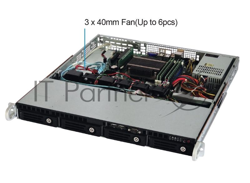 Серверный корпус Ablecom 1U chassis; Mini-ITX, Micro-ATX, ATX MBs; 4 x 3.5'' hsb; 2 x USB; 1 x COM port (Front); 1 x FH expantion slot; 600W (1+1) (80 Plus Platinum); no rails