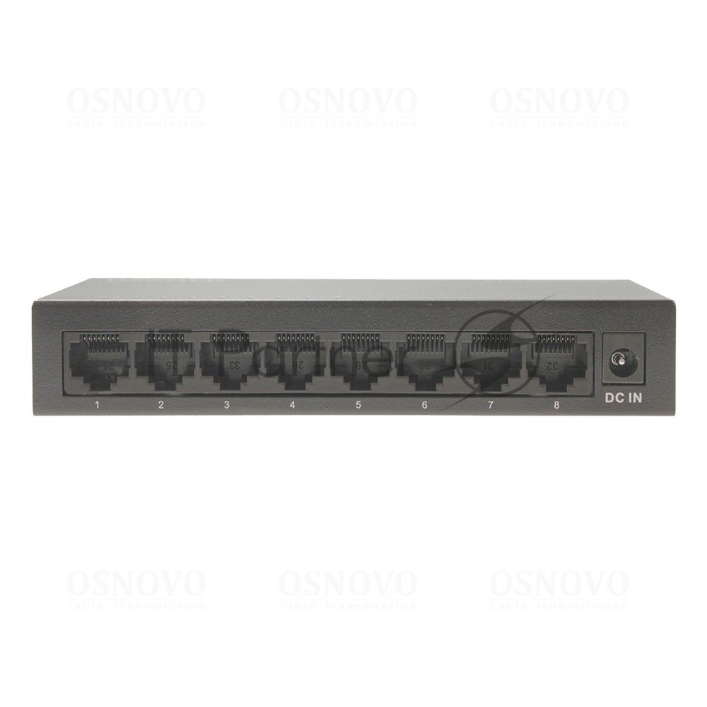 Коммутатор OSNOVO SW-8G, 8×1 Гбит/с, неуправляемый
