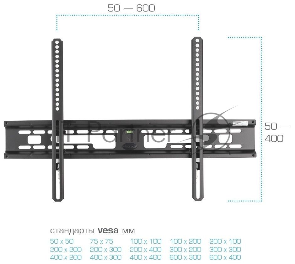 Кронштейн для телевизора Kromax FLAT-2 черный 32"-90" макс.65кг настенный наклон