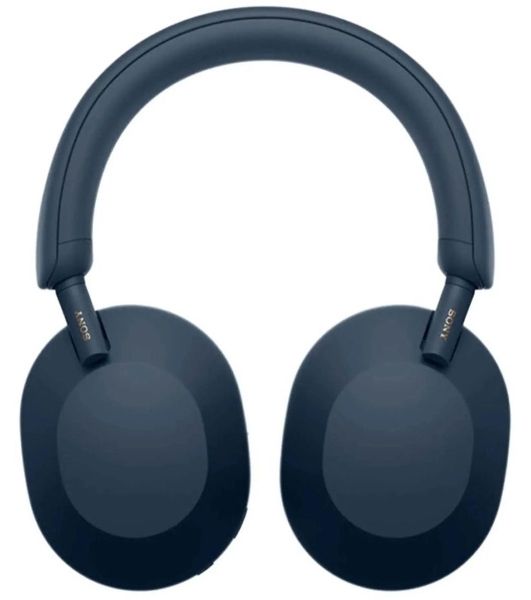 Беспроводные/проводные наушники Sony WH-1000XM5 синий, полноразмерные, Bluetooth + проводной, активное шумоподавление, до 30 ч