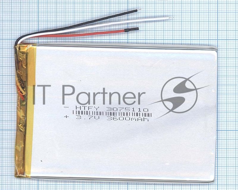 Аккумулятор Li-Pol (батарея) 3x75x110мм 3pin 3.7V/3600mAh