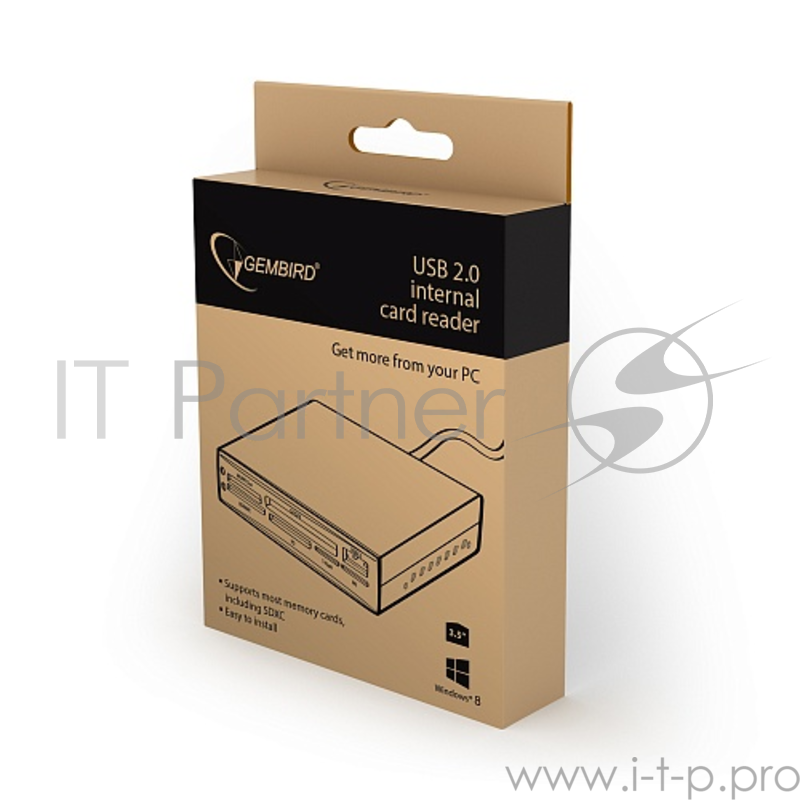 Кард-ридер Gembird FDI2-ALLIN1-02-B/черный/SD/T-Flash/Micro-SD/Micro-SDHC/Micro-SDXC/USB 2.0/метал