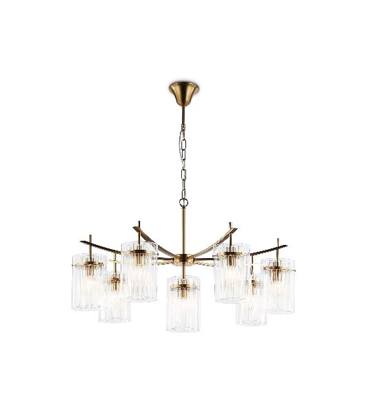 Люстра Ambrella light LH56033/7+1 BS/CL латунь/прозрачный E14*8 max 40W D790*1200