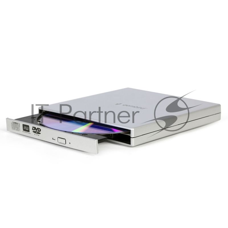 Оптический привод внешний с интерфейсом USB 2.0 Gembird DVD-USB-02-SV пластик, серебро