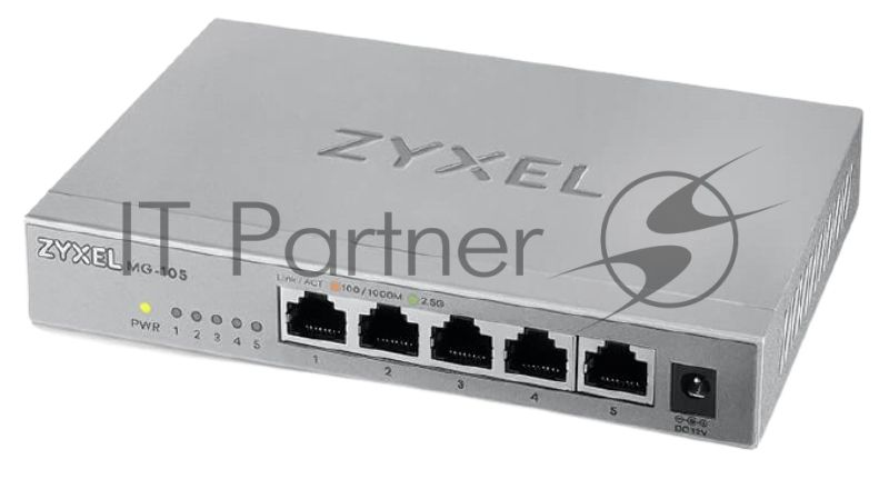 Коммутатор мультигигабитный Zyxel MG-105, 5x1/2,5GE, настольный, бесшумный