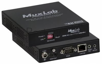 Приемник-декодер 4K Over IP, сжатие JPEG2000, с PoE MuxLab 500758-RX
