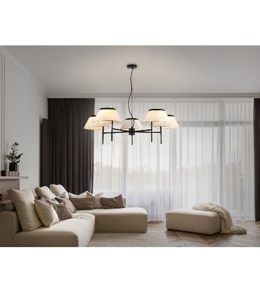 Люстра Ambrella light LH72453/5 BK/WH черный/белый Е14/5 max 40W D1000*290-1080