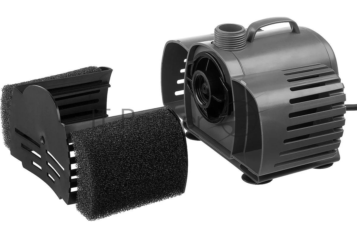 Насос фонтанный ЗУБР ЗНФГ-33-2.5 ( для грязной воды, напор 2,5м, насадки: колокольчик, гейзер, водопад, 50Вт, 33л/мин }