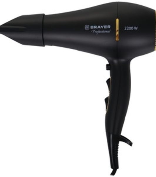 Фен-мультистайлер BRAYER BR3308 черный/золотистый, 2000 Вт, 25/32 мм