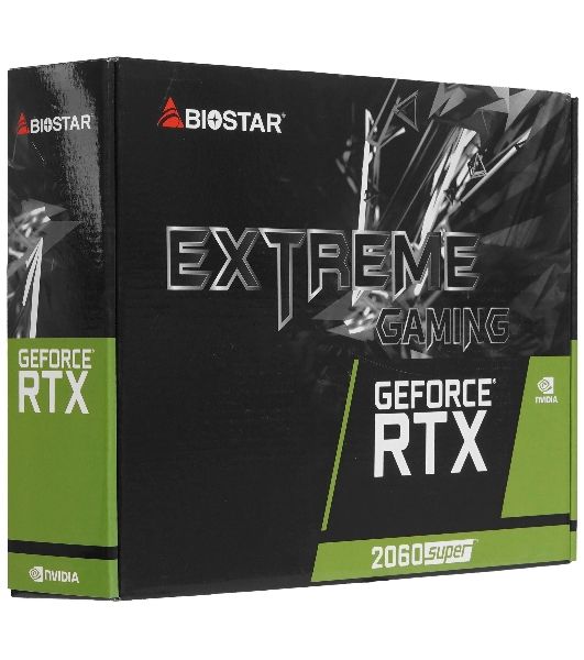 Видеокарта Biostar GeForce RTX 2060 Super, 8 GB GDDR6, 256 bit, DisplayPort, HDMI, DVI-D, GPU 1650 MHz