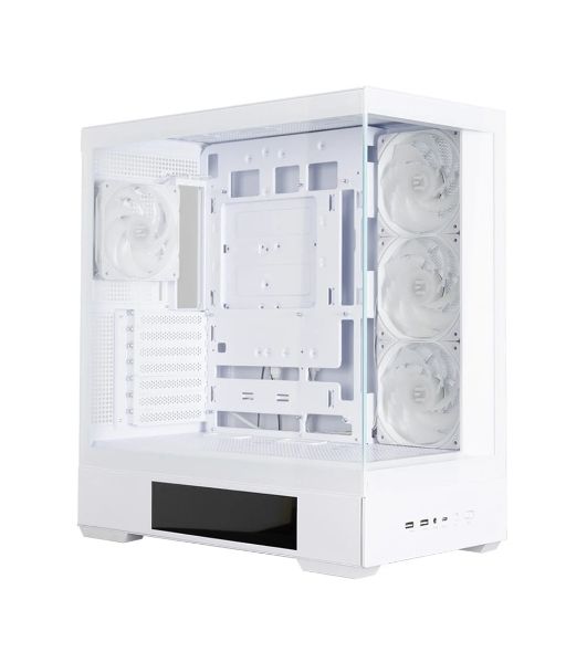 Компьютерный корпус ZALMAN P40 DS, ATX, белый, WINDOW, 9.1-inch LCD screen, 2xCombo(2.5” or 3.5”), 1x2.5”, 1xUSB TYPE-C, 2xUSB 3.0, SIDE 3x120мм ARGb, REAR 1x120мм ARGb