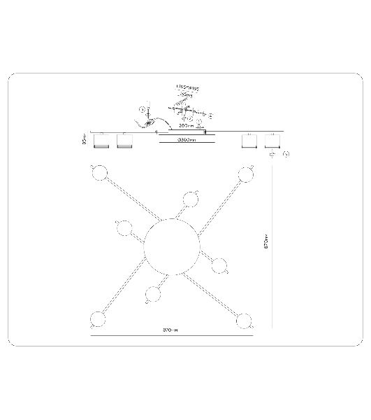 Потолочный светильник Ambrella light FL51759/8 WH/GD белый/золото GX53/8 max 12W 870*870*95