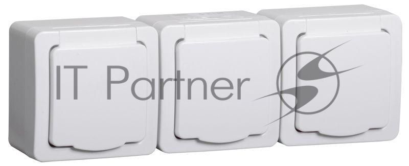 Розетка IEK ERMP32-K01-16-54-EC РСб23-3-ГПБб роз 3м с з/к о/у IP54 (белый) ГЕРМЕС PLUS