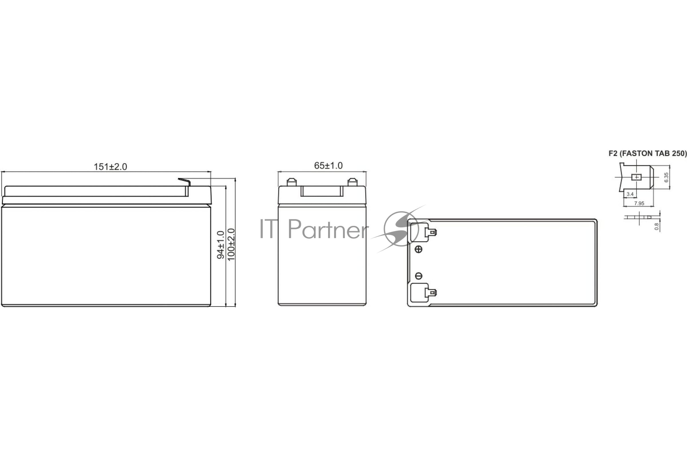Батарея для ИБП WBR HR 1234W (12V 9Ah)