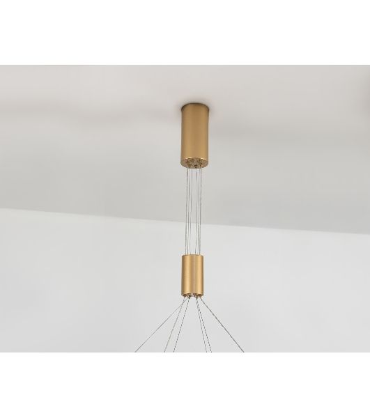 Подвесной светодиодный светильник Ambrella light FL5885/2 GD золото 45W 3000K/4200K/6400K D600/400*1200 (без ПДУ)