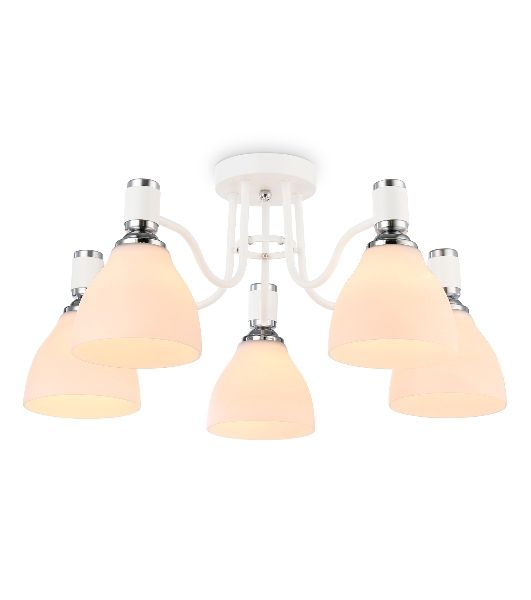 Светильник Ambrella light TR303305/5 WH/CH/FR белый/хром/белый матовый E27*5 max 60W D600*270