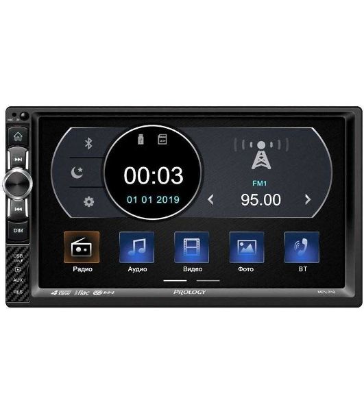 Автомагнитола Prology MPV-310, 2 DIN, 7", Bluetooth, USB Type-A, AUX, пульт ДУ