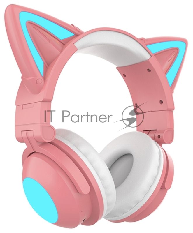 Гарнитура Party Cat mini ВТ 0051 (розово-голубые) c подсветкой накладная Bluetooth