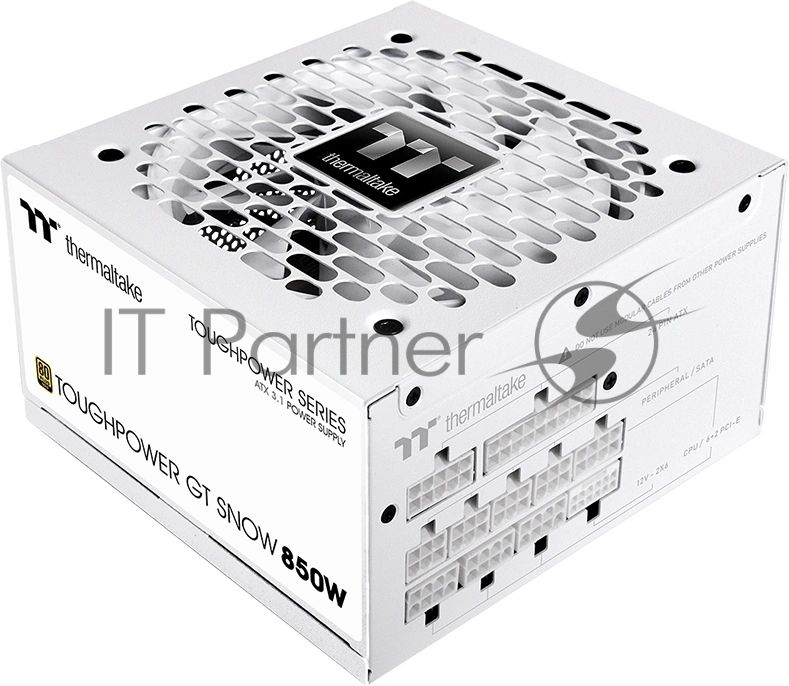 Блок питания Thermaltake Toughpower GT 850W Snow, 850Вт, 80+ Gold, 120мм, модульный, белый