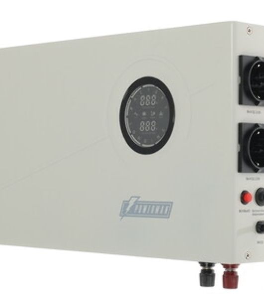 Источник бесперебойного питания ИБП POWERMAN Smart 500 HYBRID, линейно-интерактивный, 500ВА/300Вт, 165-265В, 2 евророзетки, внешняя свинцово-кислотная (AGM, GEL, FB) или LiFePO4 батарея на 12В емкостью от 33Ач (не входит в комплект поставки), ток заряда д