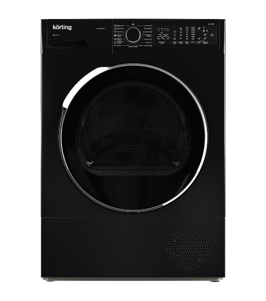 Сушильная машина Korting KD 60HP109 N черный, 10 кг, сушка - конденсационная, программ - 15, 59.6 x 84.5 x 63.9 см