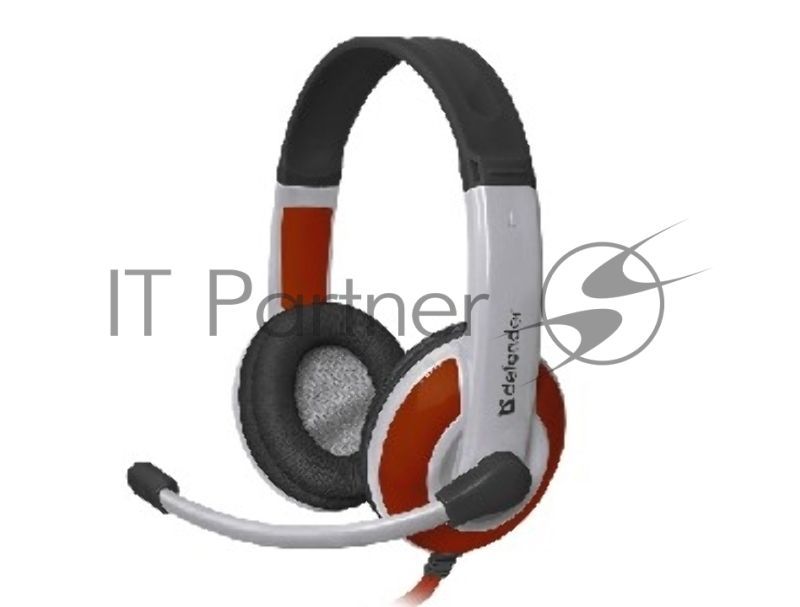 Наушники Defender Warhead G-120 красный/белый кабель 2 м