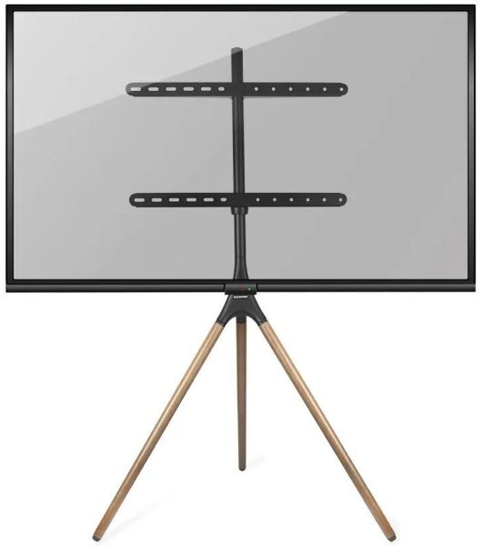 Кронштейн Kromax OMEGA-11 черный/деревянный, 3 шт/уп, Стойка-тренога, для 1 TV 32"-70", max вес 35 кг, пов. ±180°, высота 1385 мм, max VESA 600x400 мм